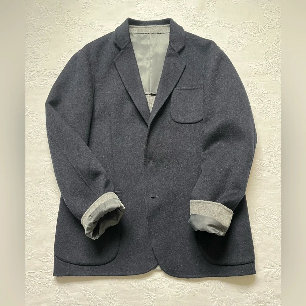 Giorgio Armani Corporation Navy Blue Wool Cashmere Soft Sport Coat IT 52/US 42